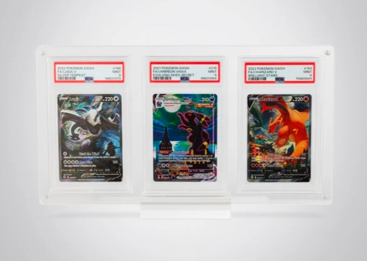 Triple PSA Graded Card Acrylic Case incl. Stand *pre-order*