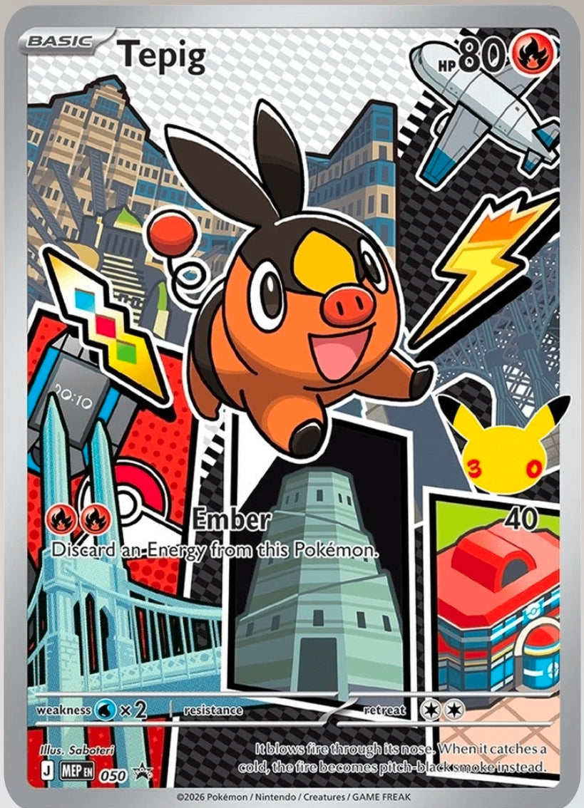 Tepig Mega Evolution Promo #50 First Partner Illustration Collection - Series 2