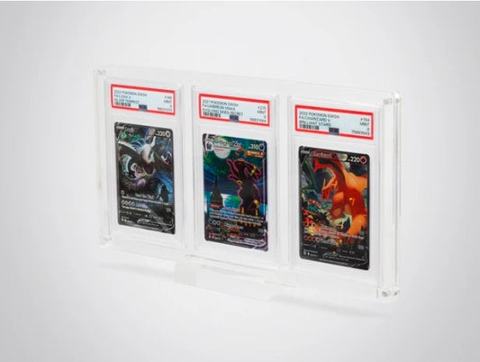 Triple PSA Graded Card Acrylic Case incl. Stand *pre-order*