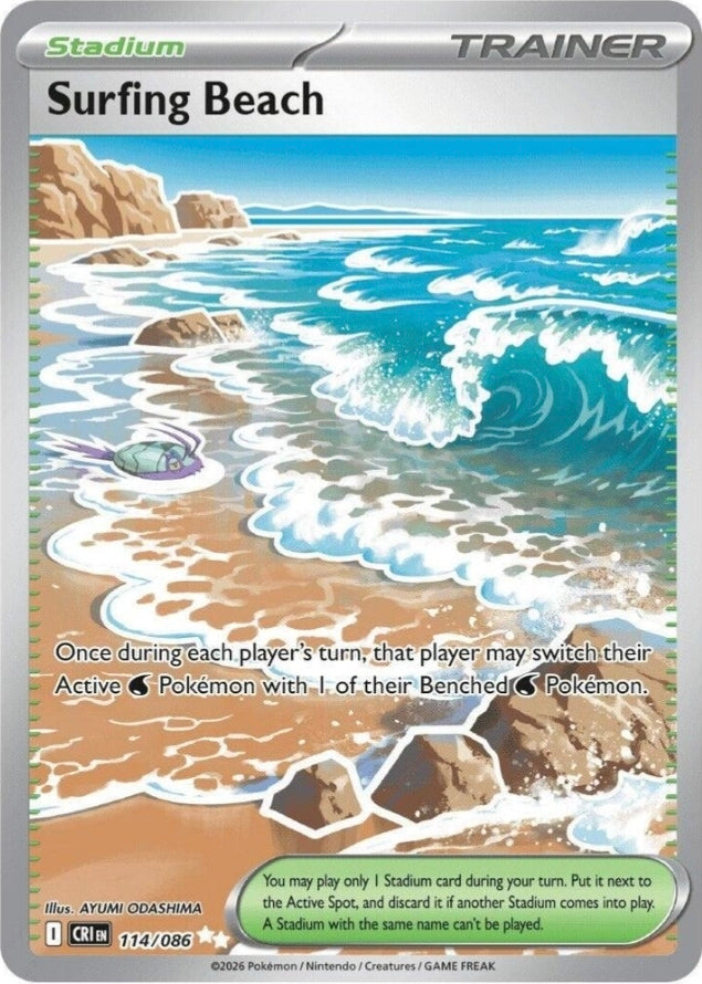 Surfing Beach 114/086 Full Art Ultra Rare - Chaos Rising