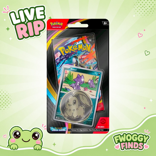 Chaos Rising Checklane Blister - Toxel Promo + Chikorita Coin
