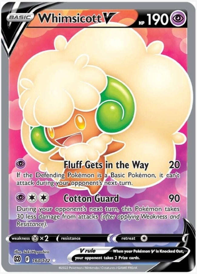 Whimsicott V 160/172 - Ultra Rare Pokemon Brilliant Stars 2022