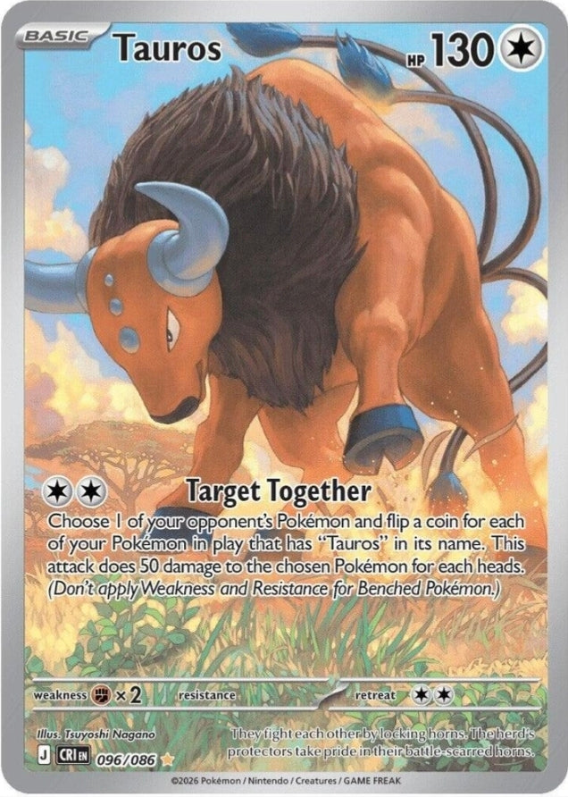 Tauros 096/086 IR Chaos Rising Holo